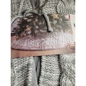 Koolaburra by Ugg Cable Knit Tree Skirt 54" Round New with Tags Carla Gray